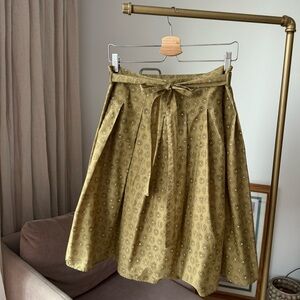 Saltwater Floral Cotton Skirt, Green, M/L